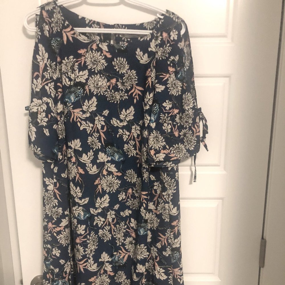 George Floral Midi Dress with Cut Out Sleeves US 12